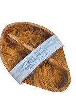 Naturally Med OLIVE WOOD OLIVE DISH AND STABBER