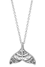 Boma FILIGREE WHALE TAIL NECKLACE 18" SILVER