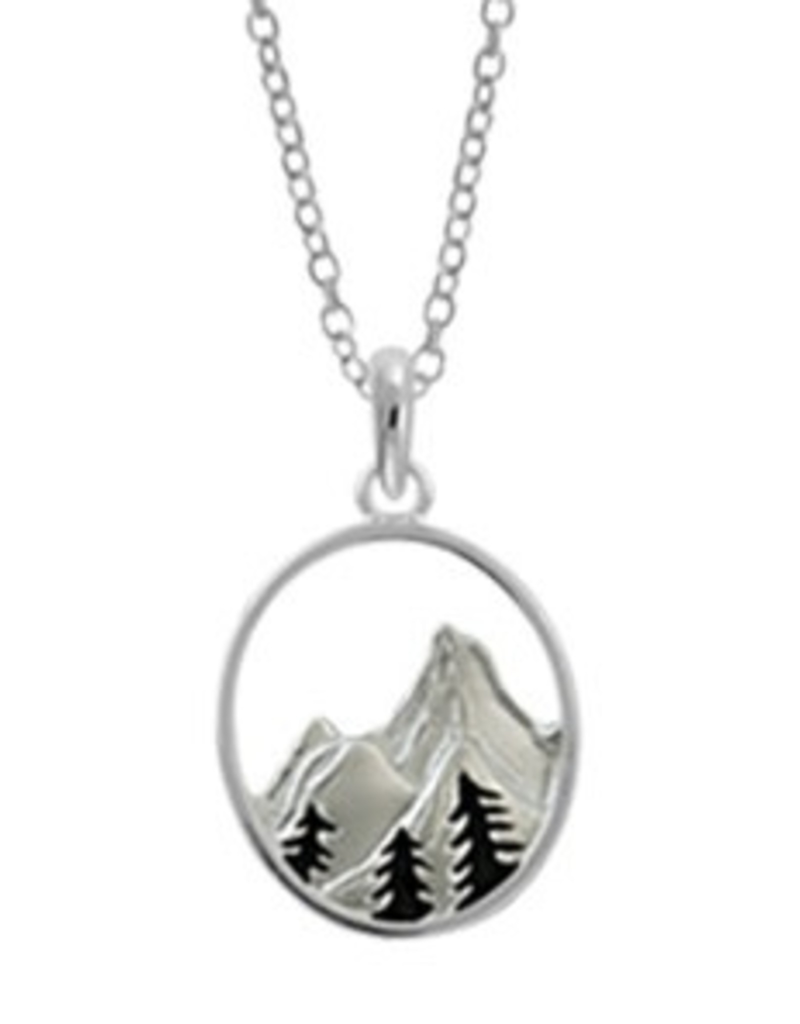 Boma MOUNTAIN TREE  RESIN NECKLACE 18" SILVER