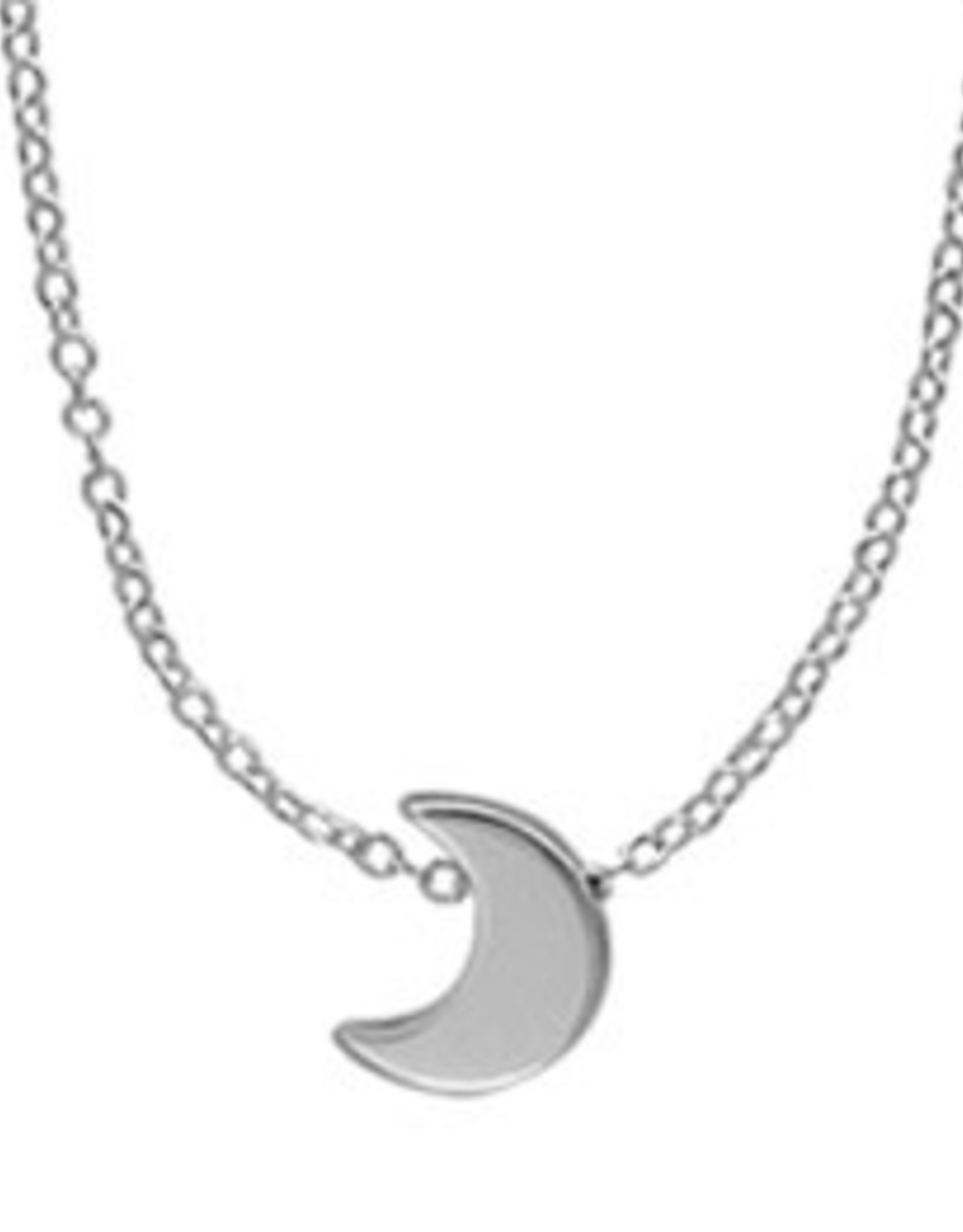 Boma CRESCENT MOON NECKLACE 18" SILVER