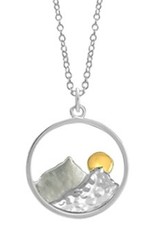 Boma MOUNTAINS MOON NECKLACE 18" GOLD SILVER