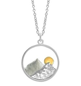 Boma MOUNTAINS MOON NECKLACE 18" GOLD SILVER