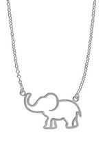 Boma ELEPHANT CUTOUT NECKLACE 18" SILVER