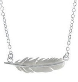 Boma FEATHER NECKLACE 16"+2 SILVER