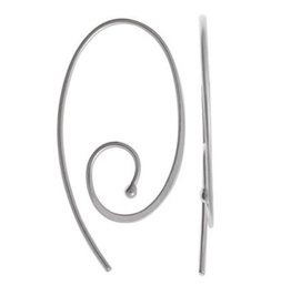 Boma LONG CURL HOOP THREADER EARRING SILVER