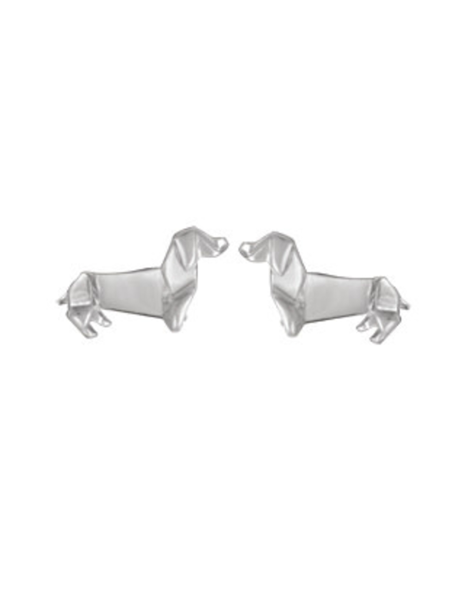 Boma DOG ORIGAMI STUD EARRING SILVER