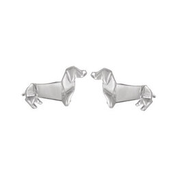Boma DOG ORIGAMI STUD EARRING SILVER