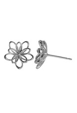 Boma FLOWER LAYERED STUD EARRING SILVER