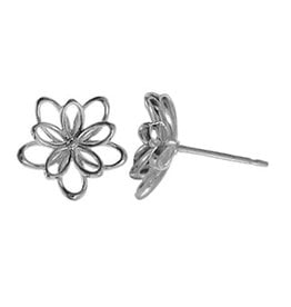 Boma FLOWER LAYERED STUD EARRING SILVER