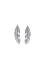 Boma FEATHER POST EARRING MATTE SILVER