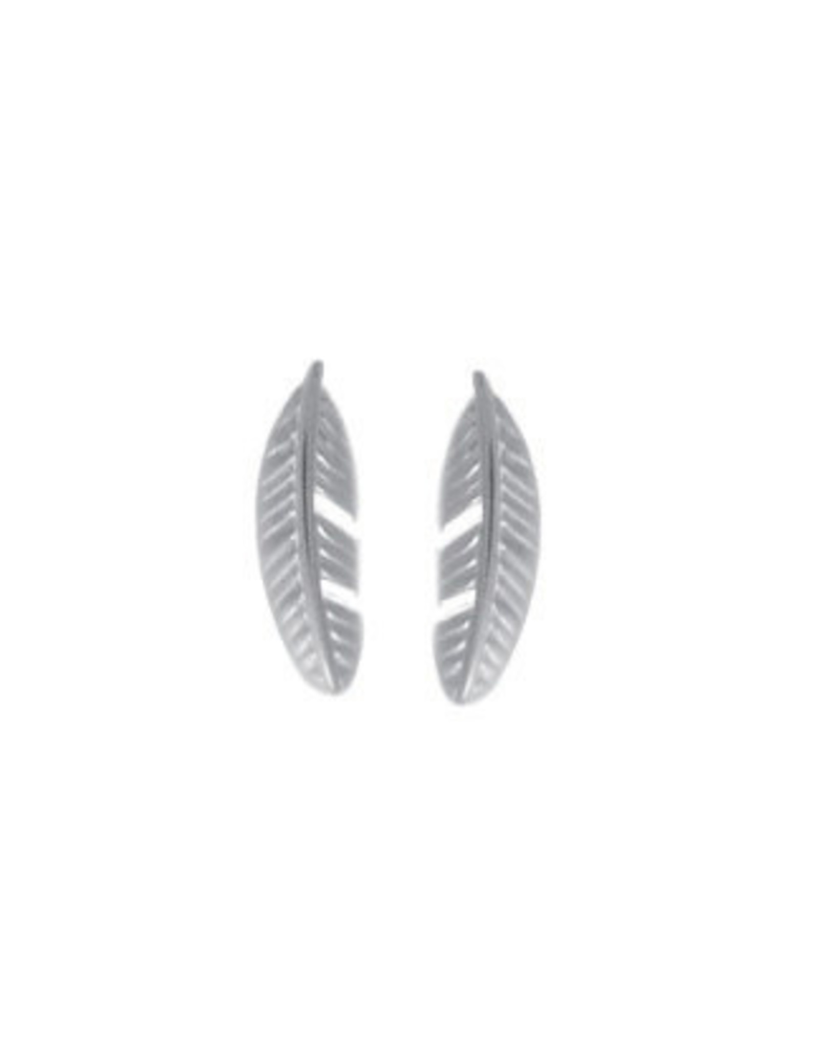 Boma FEATHER POST EARRING MATTE SILVER