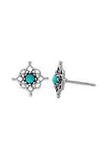 Boma FILIGREE TURQUOISE STUD EARRING SILVER