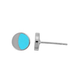 Boma MOON TURQUOISE STUD EARRING SILVER