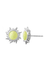 Boma SUN YELLOW MOTHER OF PEARL STUD EARRING SILVER
