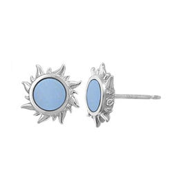 Boma SUN BLUE MOTHER OF PEARL STUD EARRING SILVER