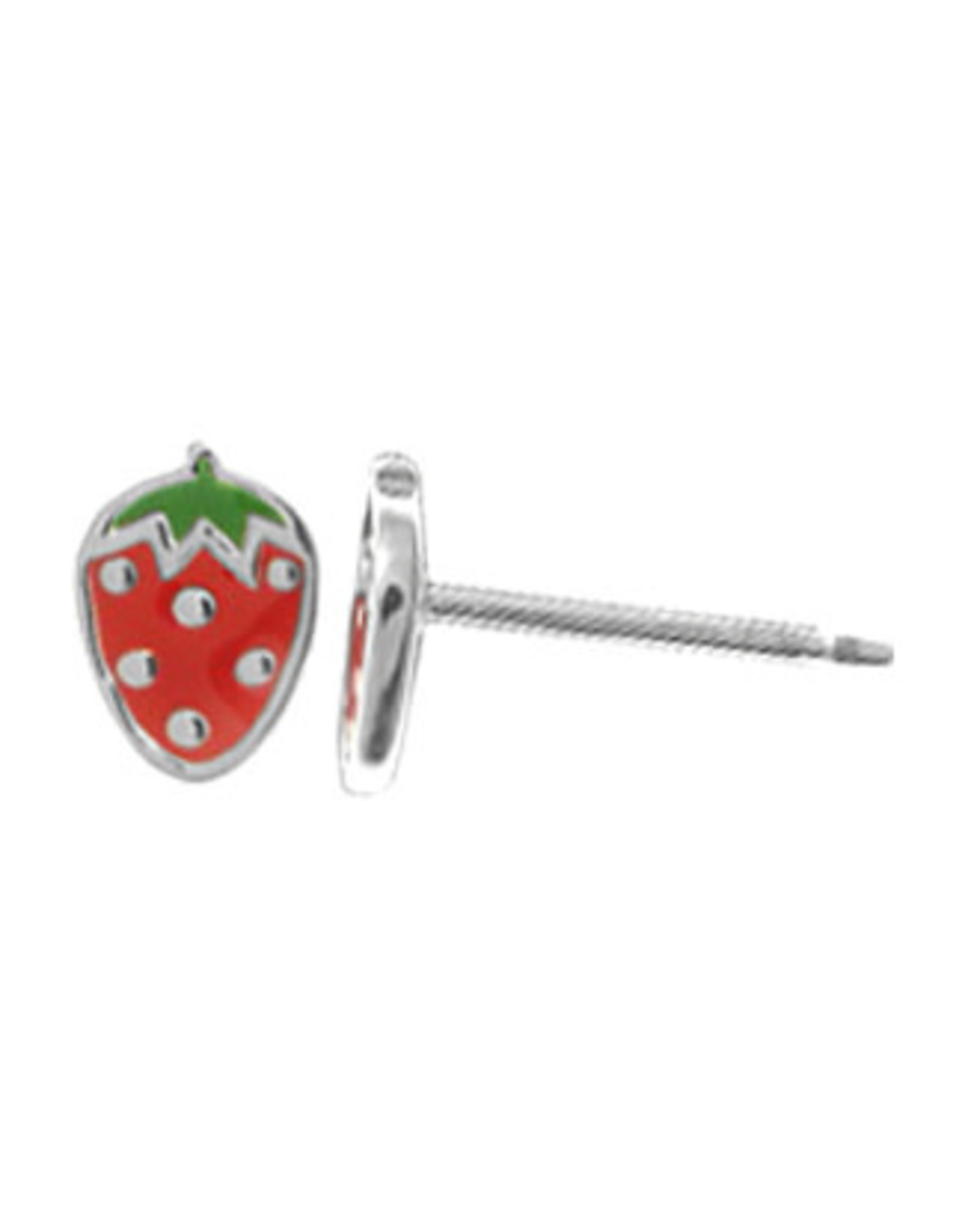 Boma STRAWBERRY ENAMEL STUD EARRING SILVER