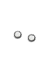 Boma TINY ROUND MOTHER OF PEARL EARRING SILVER