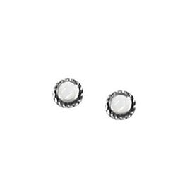 Boma TINY ROUND MOTHER OF PEARL EARRING SILVER