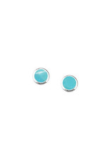 Boma ROUND TURQUOISE STUD EARRING SILVER