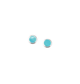 Boma ROUND TURQUOISE STUD EARRING SILVER