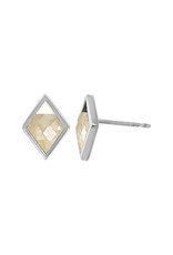 Boma DIAMOND RESIN MOTHER OF PEARL STUD EARRING