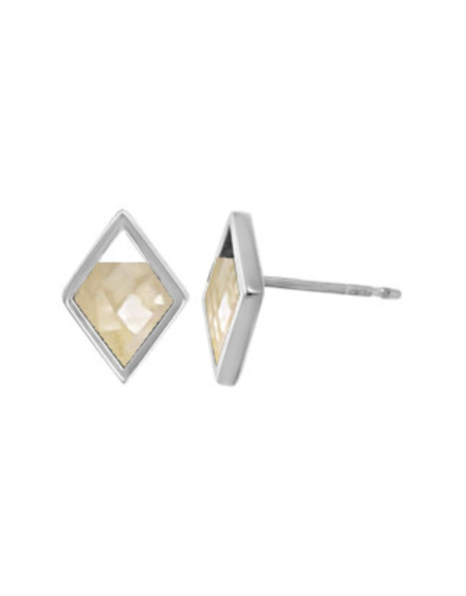 Boma DIAMOND RESIN MOTHER OF PEARL STUD EARRING