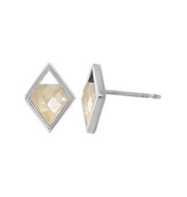 Boma DIAMOND RESIN MOTHER OF PEARL STUD EARRING