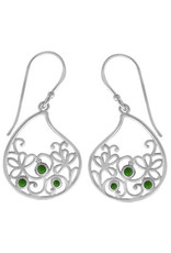 Boma LEAF GREEN TURQUOISE FISHHOOK EARRING SILVER