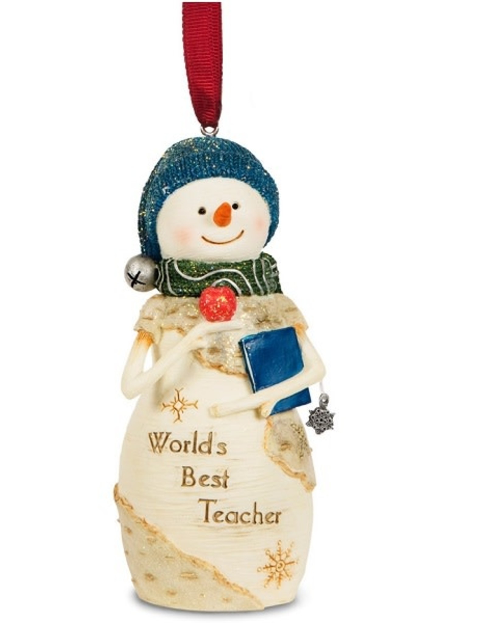 Pavilion Gift TEACHER BIRCHHEARTS SNOWMAN ORNAMENT