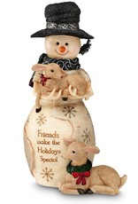 Pavilion Gift FRIENDS SNOWMAN WITH FAWN