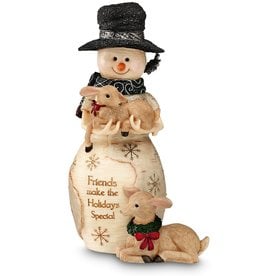 Pavilion Gift FRIENDS SNOWMAN WITH FAWN