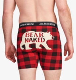 Little Blue House BUFFALO PLAID BEAR NAKED MEN'S BOXER BRIEF