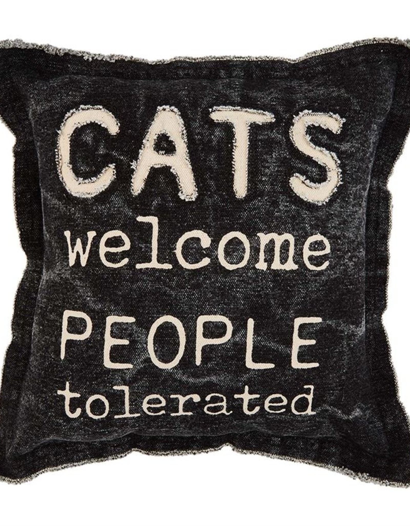 Mud Pie CATS WELCOME CANVAS PILLOW