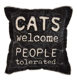 Mud Pie CATS WELCOME CANVAS PILLOW