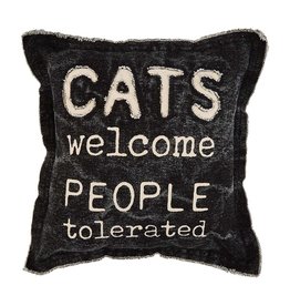 Mud Pie CATS WELCOME CANVAS PILLOW