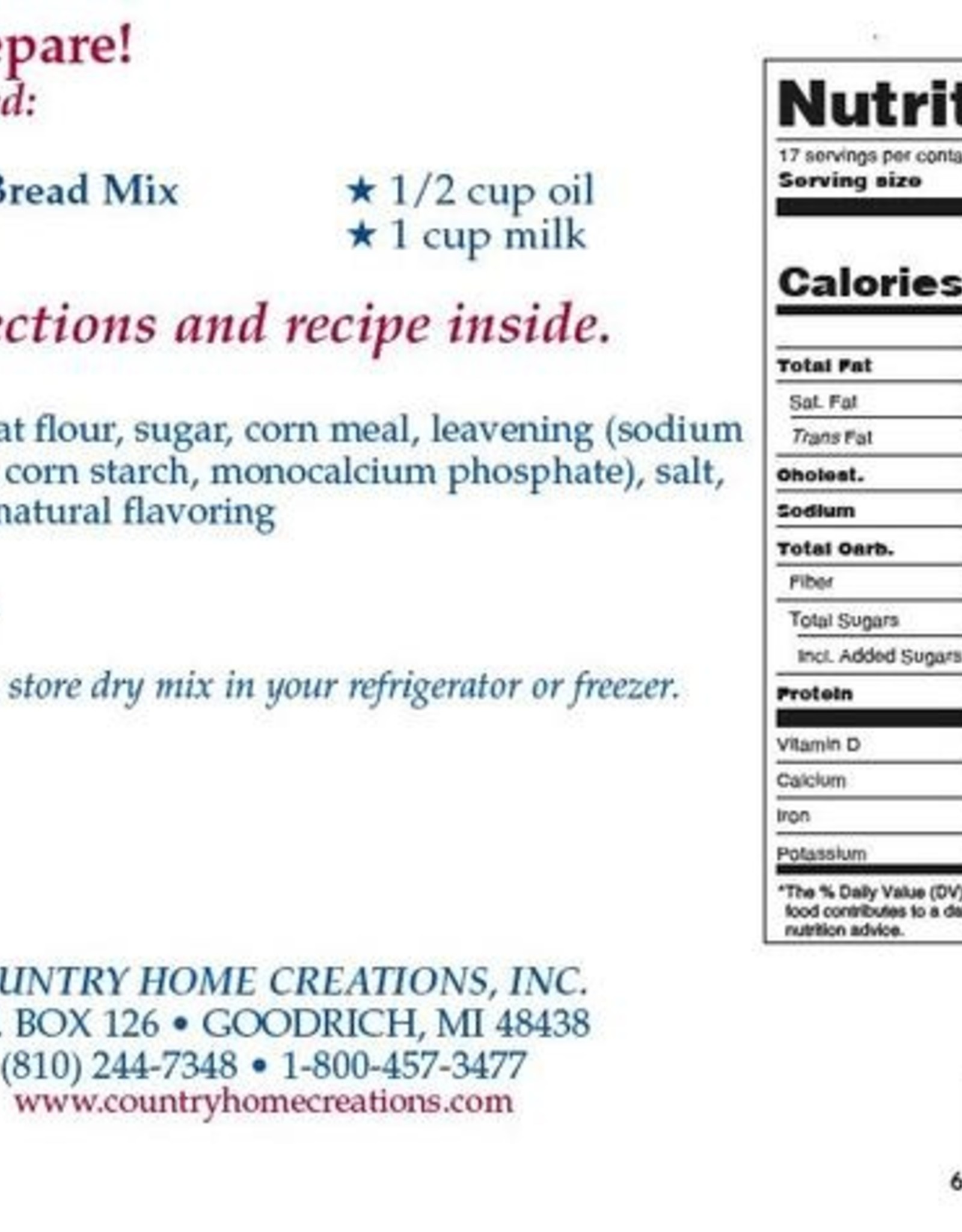 Country Home Creations JALAPENO CORN BREAD MIX