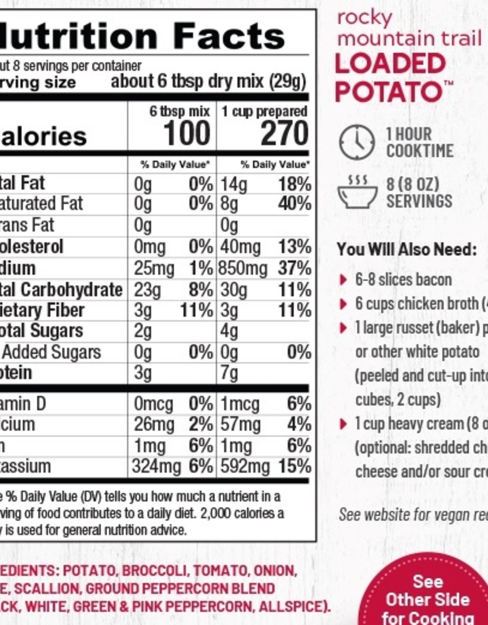 Frontier Soups ROCKY MOUNTAIN TRAIL LOADED POTATO SOUP MIX