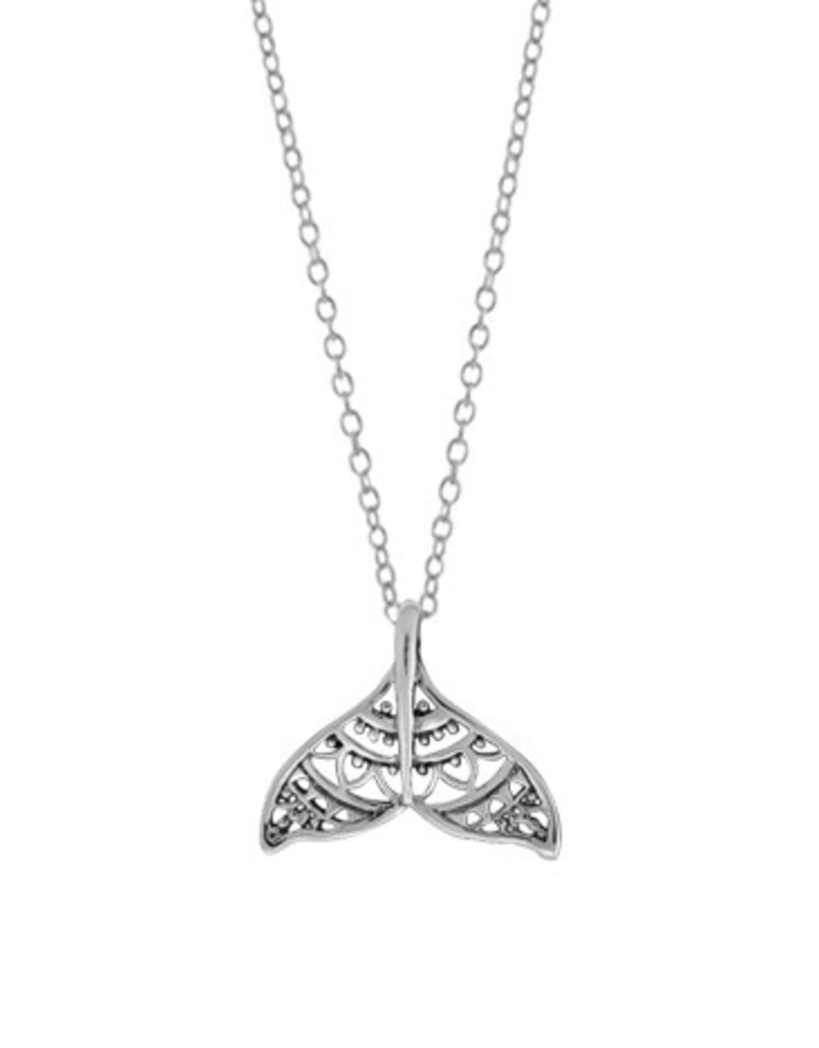 Boma FILIGREE WHALE TAIL NECKLACE 18" SILVER