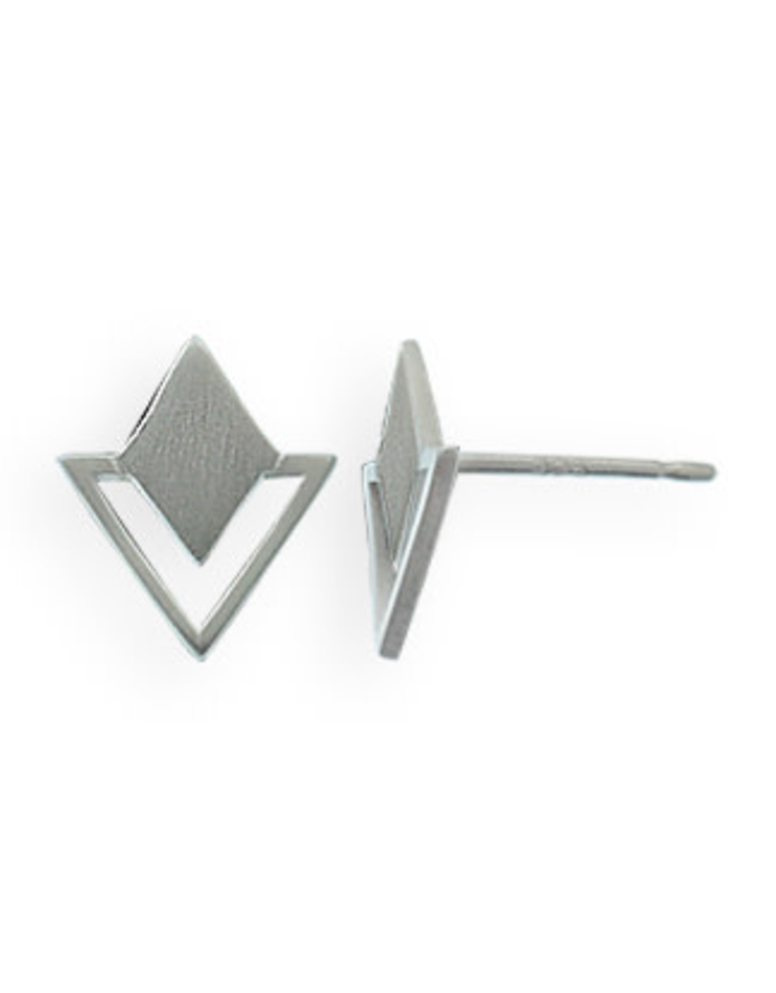 Boma DIAMOND STUD EARRING MATTE SILVER