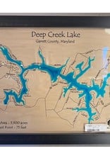 Lake Art DEEP CREEK LAKE SINGLE DEPTH COLOR MAP 11X14