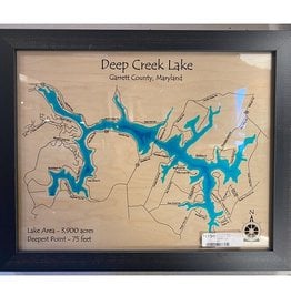 Lake Art DEEP CREEK LAKE SINGLE DEPTH COLOR MAP 11X14