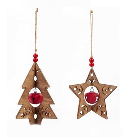 Evergreen WOOD WITH BELL ORNAMENT 2A