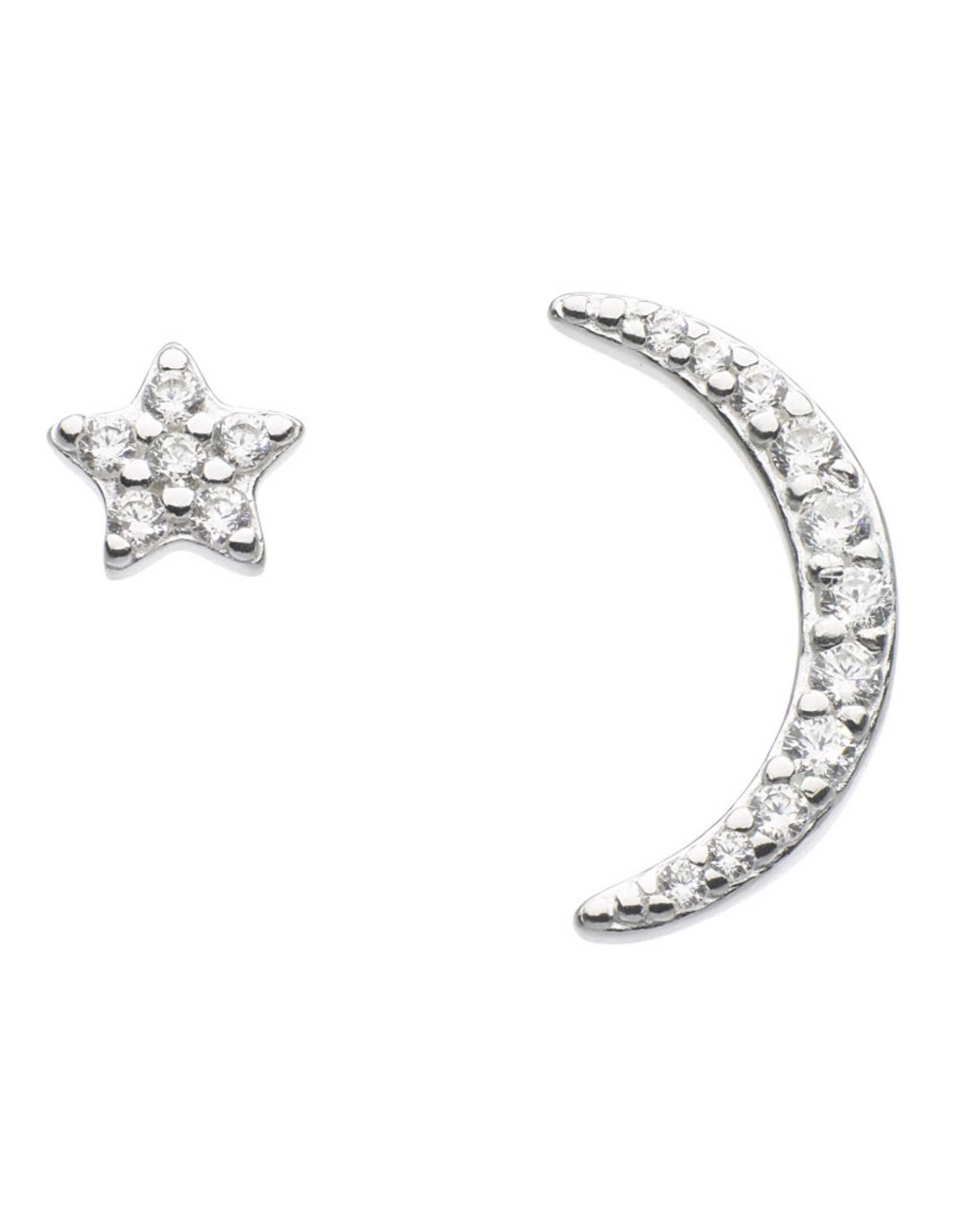 Kit Heath MOON AND STAR EARRING - sterling silver