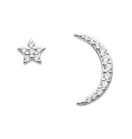 Kit Heath MOON AND STAR EARRING - sterling silver