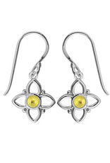 Boma FLOWER YELLOW MOTHER OF PEARL DANGLE EARRING