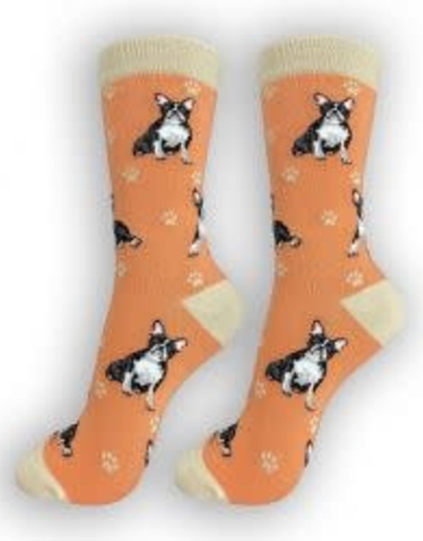 E and S BOSTON TERRIER HAPPY TAILS SOCKS