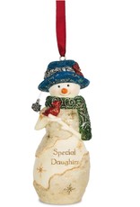 Pavilion Gift SPECIAL DAUGHTER BIRCHHEARTS SNOWMAN ORNAMENT