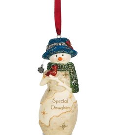 Pavilion Gift SPECIAL DAUGHTER BIRCHHEARTS SNOWMAN ORNAMENT
