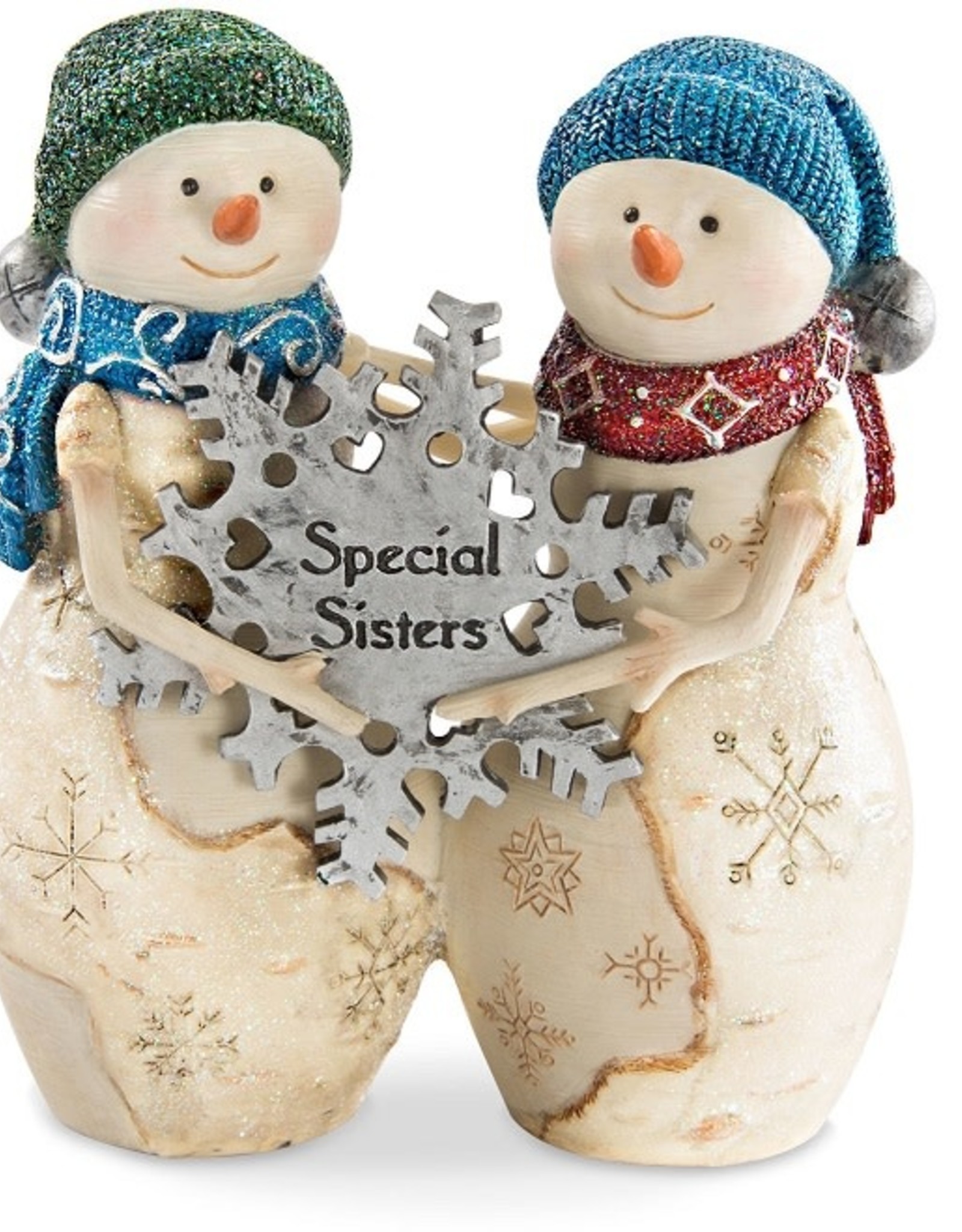 Pavilion Gift SPECIAL SISTERS BIRCHHEARTS SNOWMAN