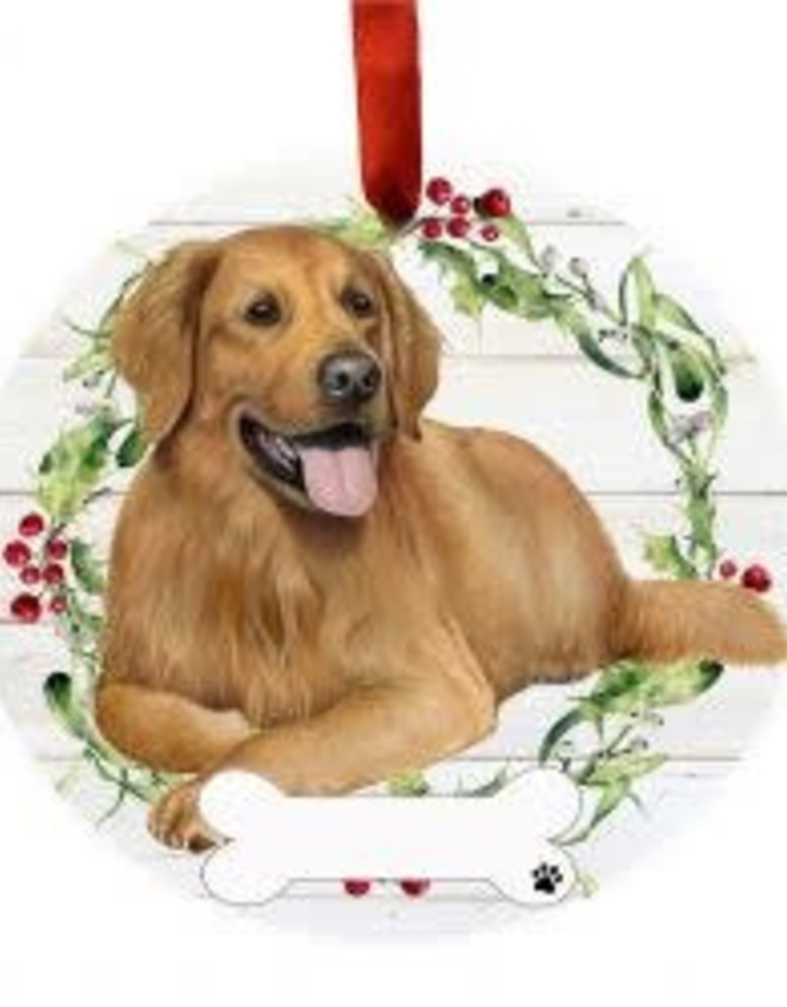 E and S GOLDEN RETRIEVER BODY WREATH ORNAMENT